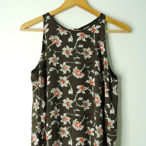 MAX STUDIO floral Sleeveless Layered Split Back Swing Tank blouse - Picture 3 of 9